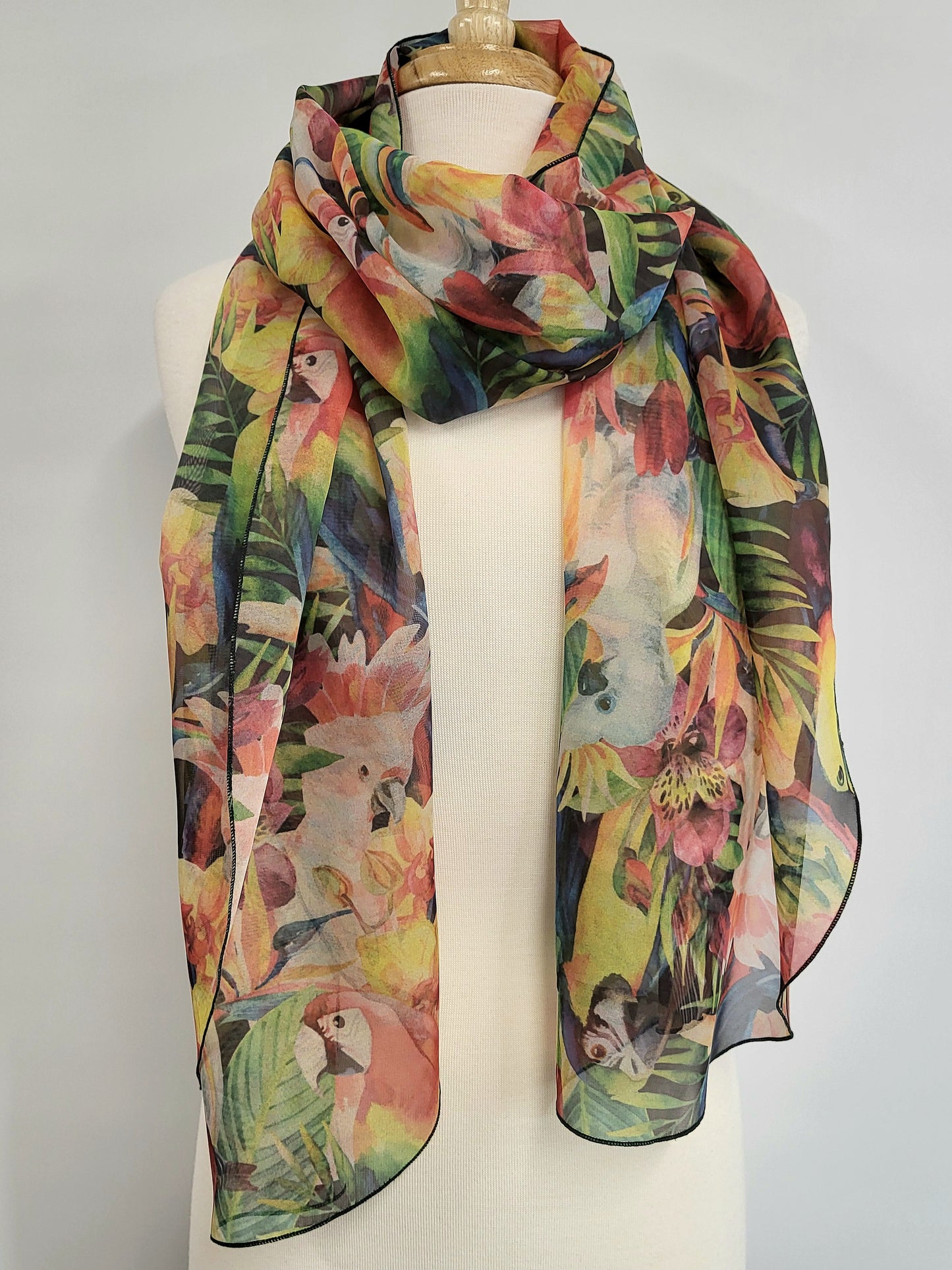 Foulard imprimé perroquets